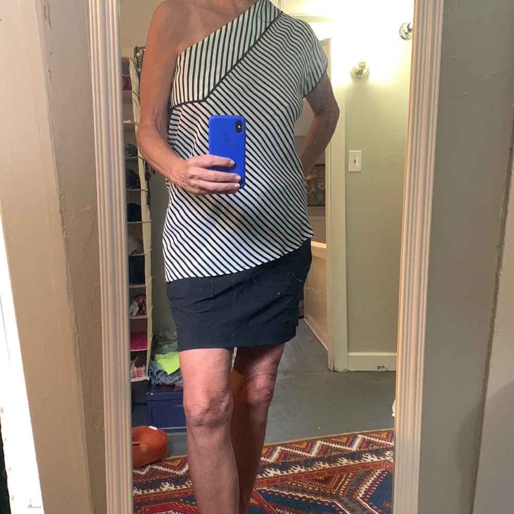 Silk off the shoulder DVF blouse